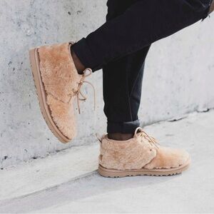 NWT UGG Neumel Cozy Sheepskin Ankle Chestnut Fuzzy Boots Unisex Womens 9 Mens 8